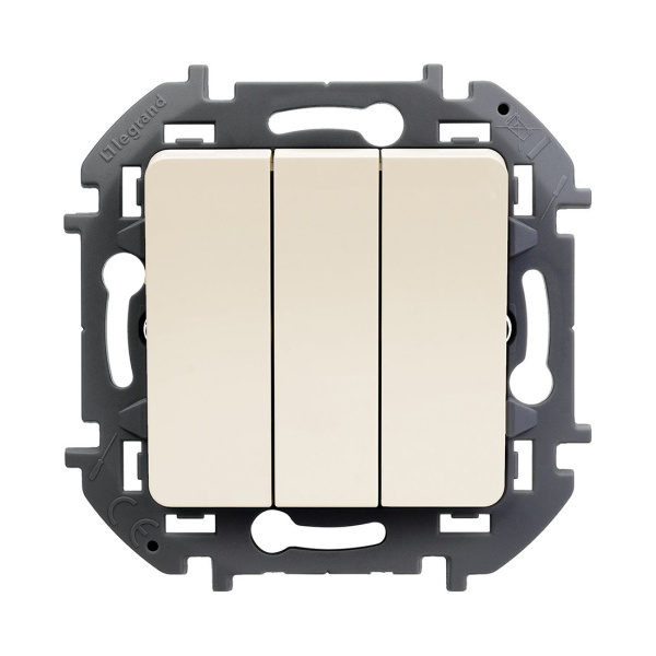 Выключатель трехклавишный Legrand 673641 Inspiria с/у 20 А ~250В винтовые зажимы слоновая кость в интернет магазине Stels.kz