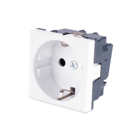 Розетка электрическая Рувинил типа Shuko 45x45 мм белая 70101 в интернет магазине Stels.kz