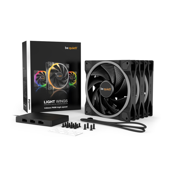 Вентилятор для компьютерного корпуса Bequiet! Light Wings 140mm PWM high-speed ARGB Triple-Pack в интернет магазине Stels.kz