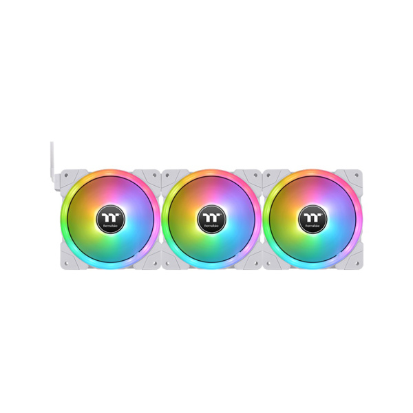 Кулер для компьютерного корпуса Thermaltake SWAFAN EX14 RGB PC Cooling Fan White (3-Fan Pack) в интернет магазине Stels.kz