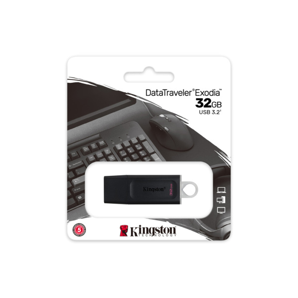 USB-накопитель Kingston DTX/32GB 32GB Чёрный в интернет магазине Stels.kz
