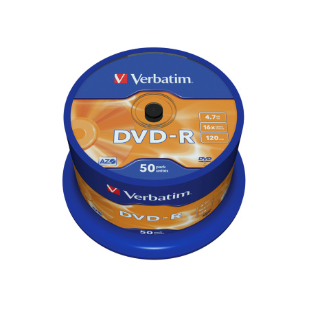 Диск DVD-R Verbatim (43548) 4.7GB 50штук Незаписанный в интернет магазине Stels.kz