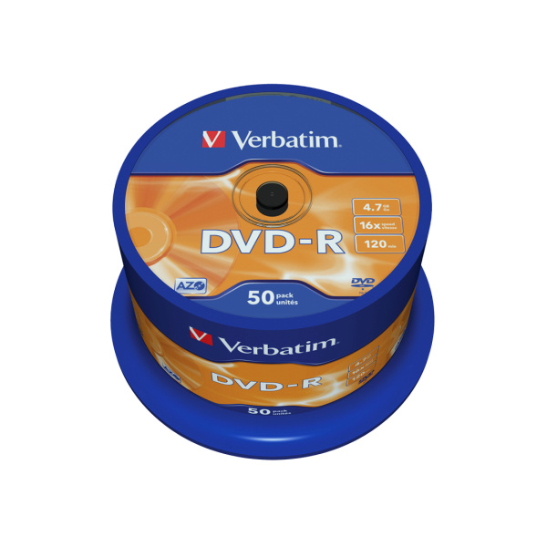 Диск DVD-R Verbatim (43548) 4.7GB 50штук Незаписанный в интернет магазине Stels.kz