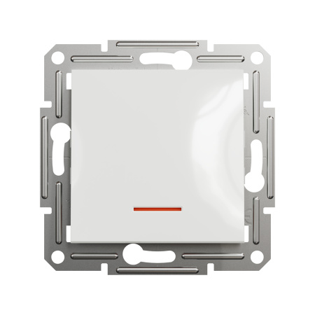 Выключатель одноклавшный SE EPH1470121 Asfora 10АХ механизм с подсветкой белый в интернет магазине Stels.kz