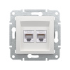 Розетка двойная компьютерная SE EPH4870121 Asfora RJ45 кат. 6 механизм белый в интернет магазине Stels.kz