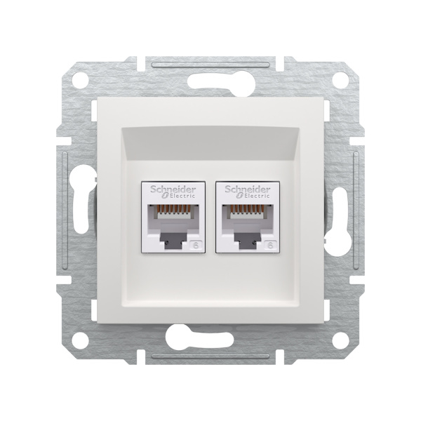 Розетка двойная компьютерная SE EPH4870121 Asfora RJ45 кат. 6 механизм белый в интернет магазине Stels.kz