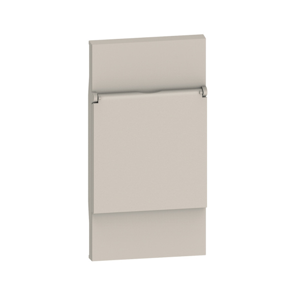 Лицевая панель Bticino KМ04Р Living Now с крышкой для розеток 2К+З нем. стандарта 2 модуля песочный