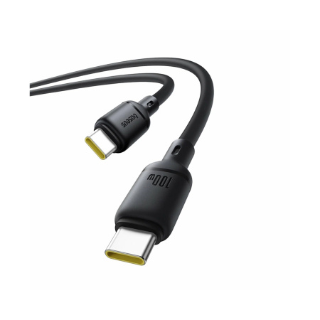 Интерфейсный кабель Baseus Silky Type-C to Type-C 100W 2m Black (P10377704113-01) в интернет магазине Stels.kz
