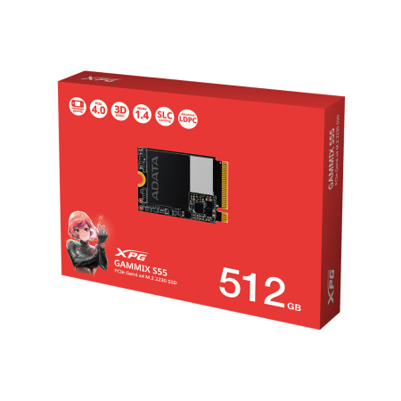 Твердотельный накопитель SSD ADATA XPG GAMMIX S55 SGAMMIXS55-512G-C 512GB M.2 PCIe 4.0x4 в интернет магазине Stels.kz