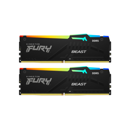 Комплект модулей памяти Kingston FURY Beast RGB KF556C40BBAK2-32 DDR5 32GB (Kit 2x16GB) 5600MHz в интернет магазине Stels.kz