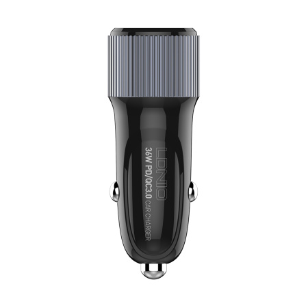 Автомобильное зарядное устройство LDNIO C510Q 2*USB（A,C) Type-C Чёрный в интернет магазине Stels.kz