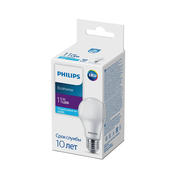 Лампа Philips Ecohome LED Bulb 11W 950lm E27 865 RCA в интернет магазине Stels.kz