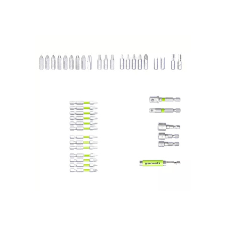 Набор бит торцевых головок и адаптеров в кейсе Greenworks 40 шт. в интернет магазине Stels.kz