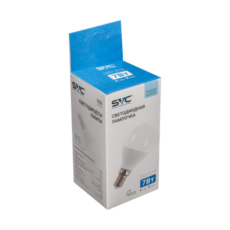 Эл. лампа светодиодная SVC LED G45-7W-E14-6500K, Холодный в интернет магазине Stels.kz