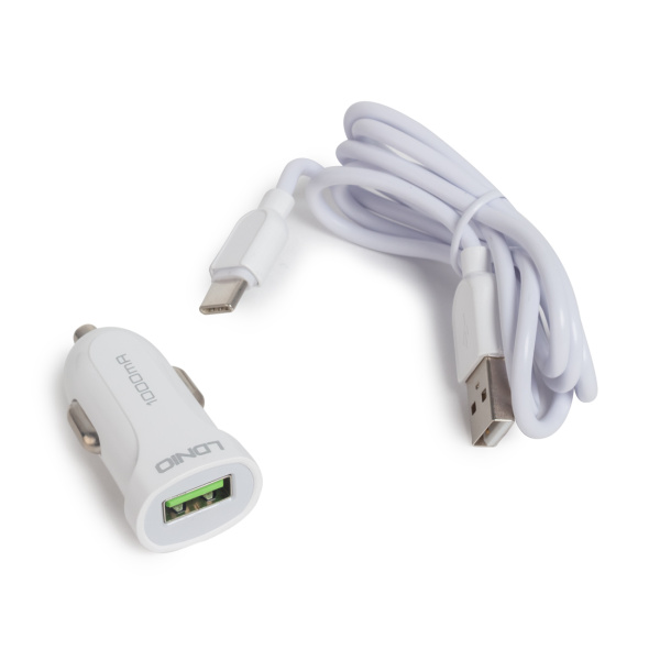 Автомобильное зарядное устройство LDNIO DL-C17 1*USB Type-C Белый в интернет магазине Stels.kz