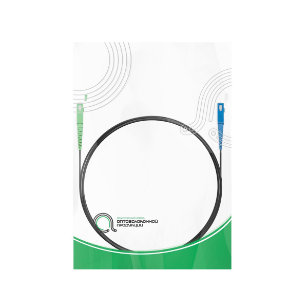 Абонентский FTTH Патч Корд SС/UPC-SC/APC SM 1 м Black усил в интернет магазине Stels.kz
