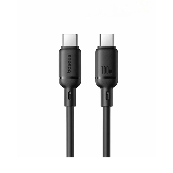 Интерфейсный кабель Baseus Silky Type-C to Type-C 100W 1m Black (P10377704113-00) в интернет магазине Stels.kz