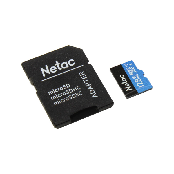 Карта памяти Netac NT02P500STN-128G-R U1/C10 128GB с адаптером SD в интернет магазине Stels.kz