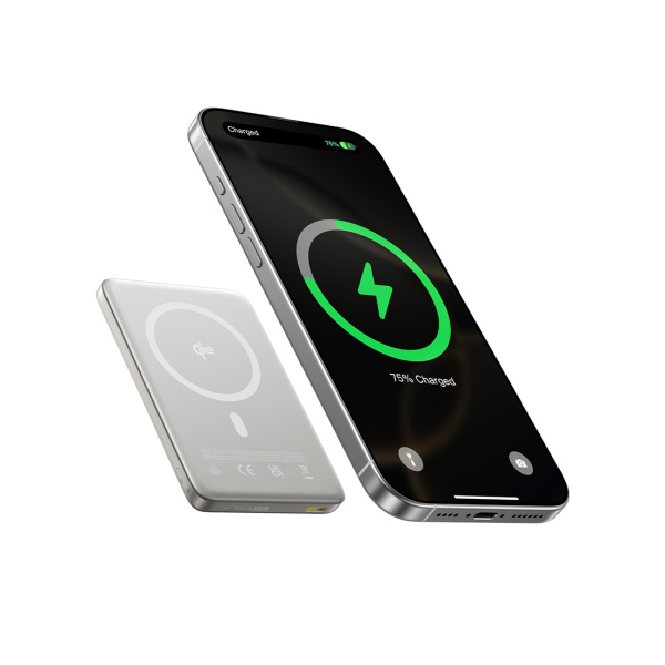 Портативный внешний аккумулятор Baseus PicoGo Ultra-Slim Qi2 Magnetic 10000mAh 27W Natural Titanium в интернет магазине Stels.kz