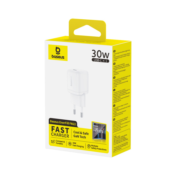 Адаптер питания Baseus FN22 1C 30W EU Moon White (E0123101) в интернет магазине Stels.kz