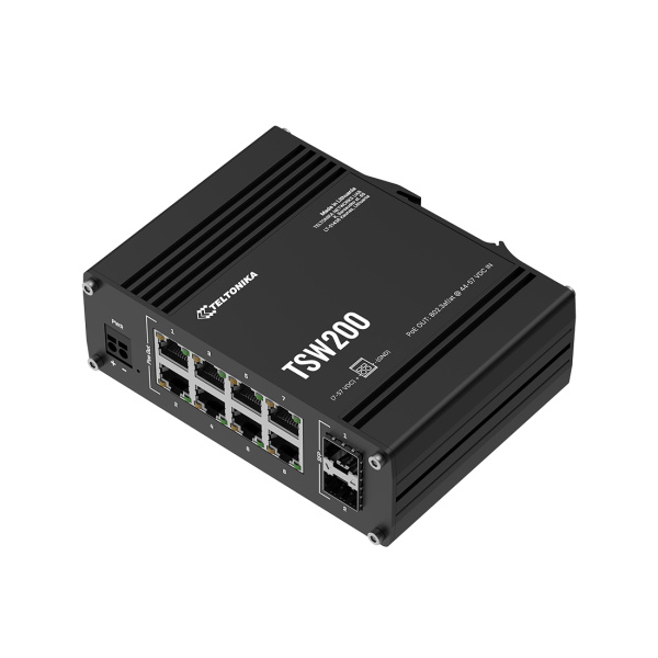 Сетевой шлюз Teltonika (КОММУТАТОР) TSW200 POE+ SWITCH 8 GBE, 2SFP,2 SFP PORTS в интернет магазине Stels.kz