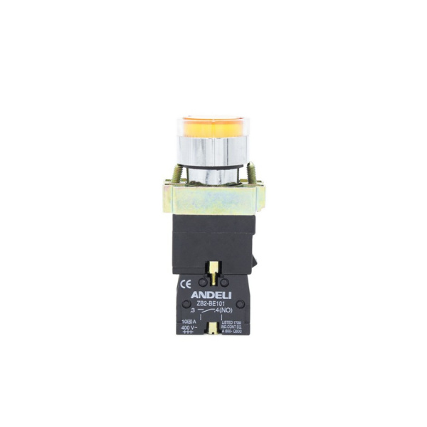 Кнопка открытая ANDELI XB2-BW3571 (жёлтая с подсветкой) в интернет магазине Stels.kz