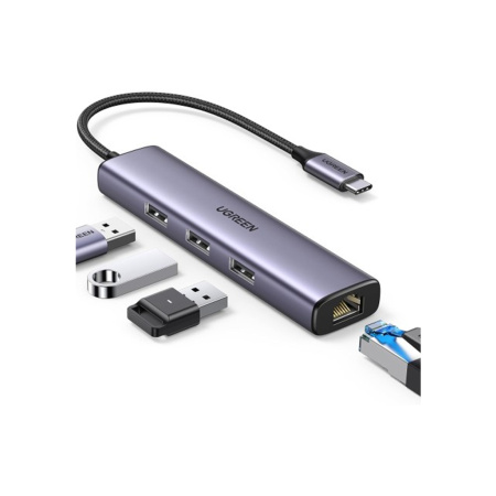 Мультифункциональный адаптер Ugreen CM475/60600 Type-C 4 в 1 Серый в интернет магазине Stels.kz