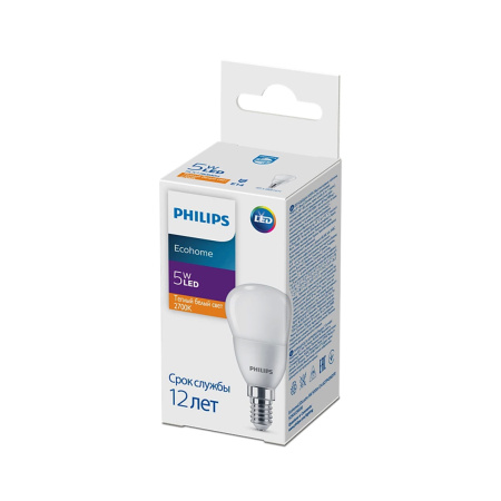 Лампа Philips Ecohome LED Lustre 5W 500lm E14 827P45NDFR в интернет магазине Stels.kz