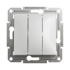 Выключатель трехклавишный SE EPH2100161 Asfora 10AX мех.винтовой алюминий в интернет магазине Stels.kz