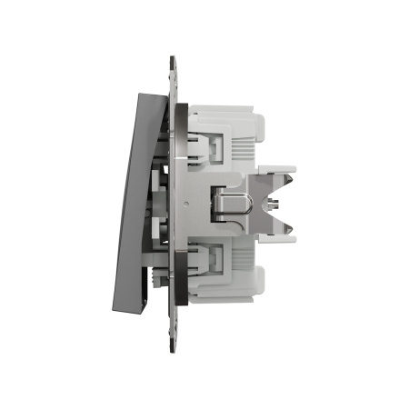 Переключатель двухклавишный SE EPH0600171 Asfora механизм антрацит в интернет магазине Stels.kz