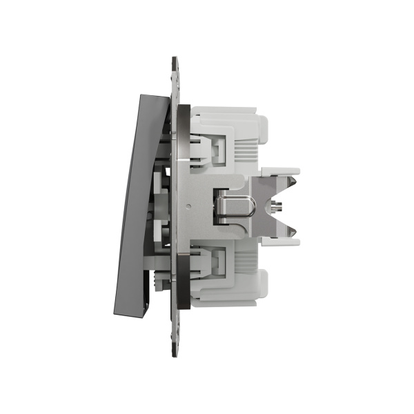 Переключатель двухклавишный SE EPH0600171 Asfora механизм антрацит в интернет магазине Stels.kz