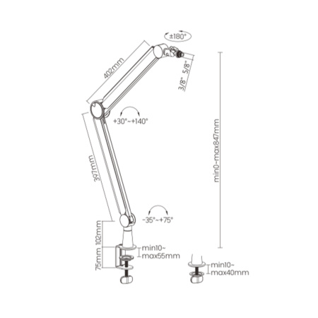 Пантограф (стойка) для микрофона Brateck MDS13-1 в интернет магазине Stels.kz