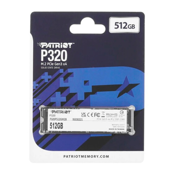 Твердотельный накопитель SSD Patriot P320 512GB M.2 NVMe PCIe 3.0x4 Твердотельный накопитель SSD Patriot P320 512GB M.2 NVMe PCIe 3.0x4