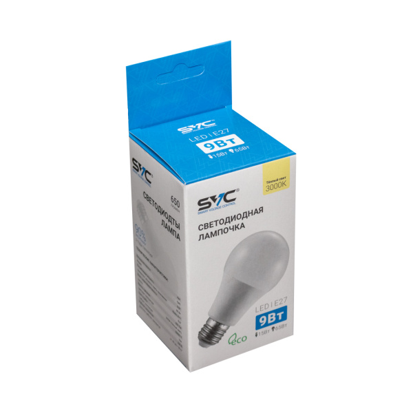 Эл. лампа светодиодная SVC LED G45-9W-E27-3000K, Тёплый в интернет магазине Stels.kz