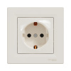 Розетка с заземлением SE EPH2900123 Asfora 16А в сборе винт. клеммы кремовый в интернет магазине Stels.kz