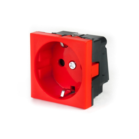 Розетка электрическая Рувинил типа Shuko 45x45 мм красная 70102 в интернет магазине Stels.kz