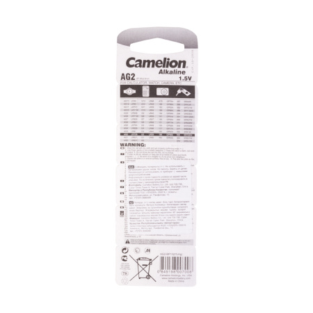 Батарейка CAMELION Alkaline AG2-BP10(0%Hg) 10 шт. в блистере в интернет магазине Stels.kz