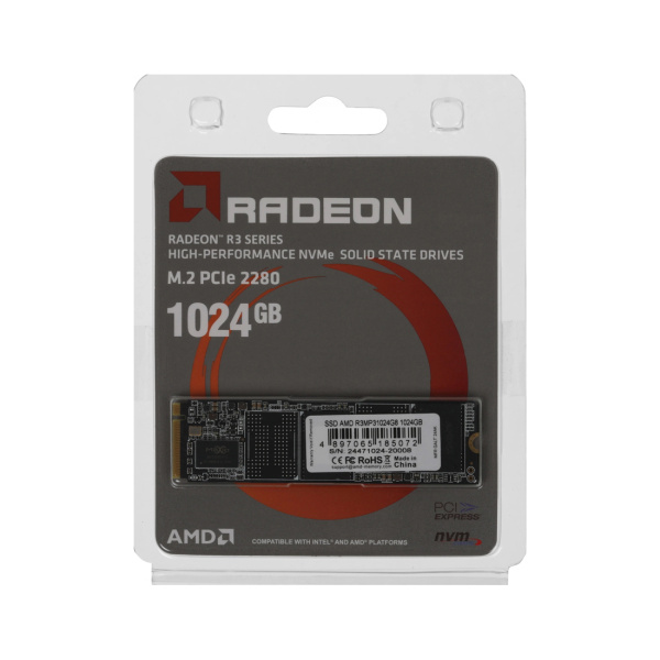 Купить не дорого Твердотельный накопитель SSD AMD Radeon R3MP30512G8 512GB M.2 NVMe PCIe 3.0x4 в интернет магазине Stels.kz Твердотельный накопитель SSD AMD Radeon R3MP30512G8 512GB M.2 NVMe PCIe 3.0x4 в интернет магазине Stels.kz