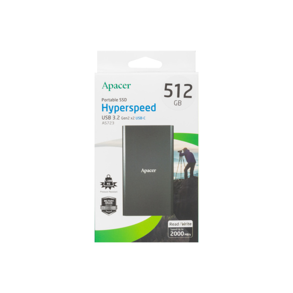 Купить не дорого Внешний SSD диск Apacer 512GB AS723 Черный в интернет магазине Stels.kz Внешний SSD диск Apacer 512GB AS723 Черный в интернет магазине Stels.kz