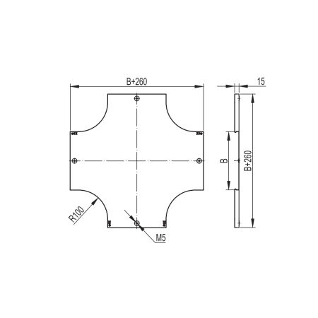 Крышка на ответвитель DPX крестообразный DKC осн.100 в интернет магазине Stels.kz