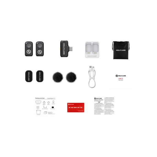 Петличный микрофон Hollyland Lark A1 Mini Duo USB-C Черный в интернет магазине Stels.kz