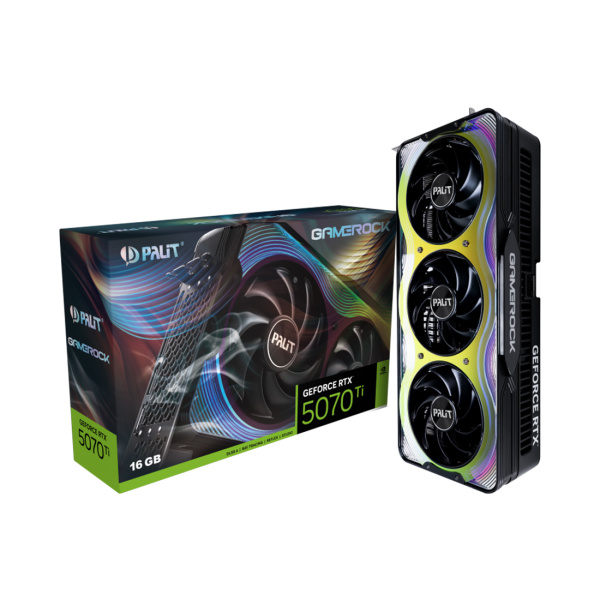 Купить не дорого Видеокарта PALIT RTX5070Ti GAMEROCK 16GB (NE7507T019T2-GB2030G) в интернет магазине Stels.kz Видеокарта PALIT RTX5070Ti GAMEROCK 16GB (NE7507T019T2-GB2030G) в интернет магазине Stels.kz