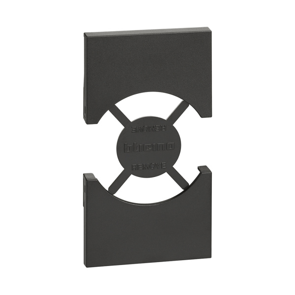 Лицевая панель Bticino KG03 Living Now для розеток 2К+З нем/итал.стандарта 2 модуля черный