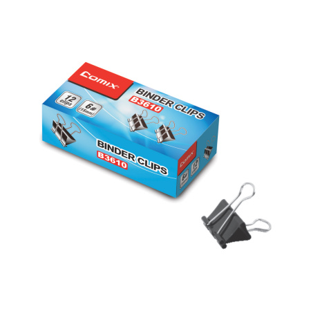 Зажимы для бумаг Comix B3610, 15 мм. (коробка 12 зажимов) в интернет магазине Stels.kz