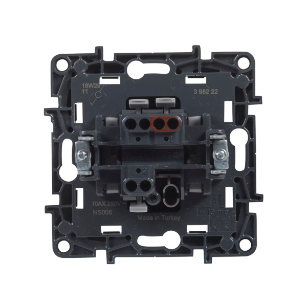 Переключатель одноклавишный Niloe Step 10А авт.клеммы Чёрный в интернет магазине Stels.kz