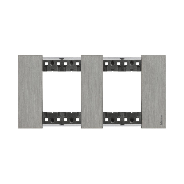 Рамка декоративная Bticino KA4802M2ZG Living Now 2 поста (2+2 модуля) Сталь