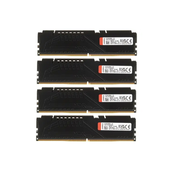 Комплект модулей памяти Kingston FURY Beast KF556C40BBK4-128 DDR5 128GB (Kit 4x32GB) 5600MHz в интернет магазине Stels.kz