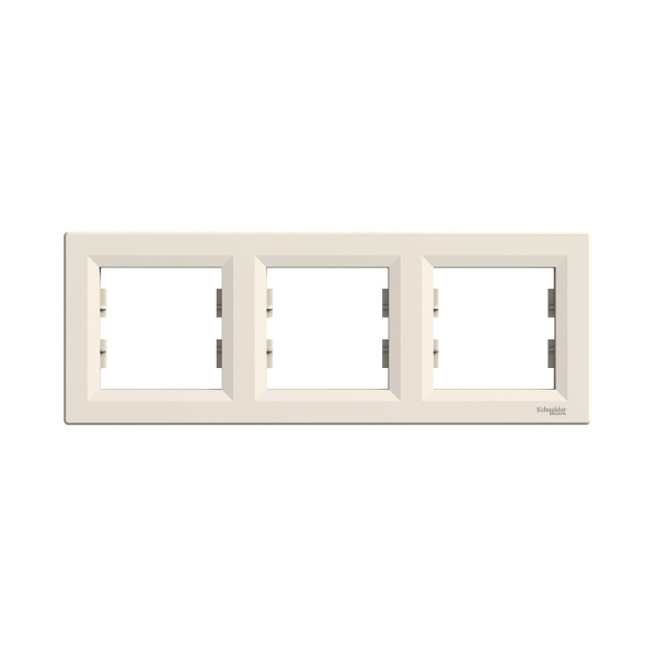 Рамка горизонтальная SE EPH5800323 Asfora 3 постовая кремовый