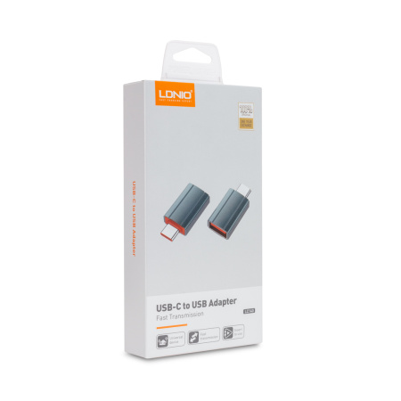 Переходник LDNIO LC140 USB A на USB Type-C Адаптер Серый в интернет магазине Stels.kz