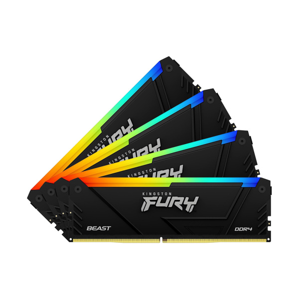 Комплект модулей памяти Kingston FURY Beast RGB KF432C16BB12AK4/64 DDR4 64GB (Kit 4x16GB) 3200MHz в интернет магазине Stels.kz